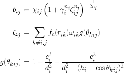 Tersoff potential formula 2
